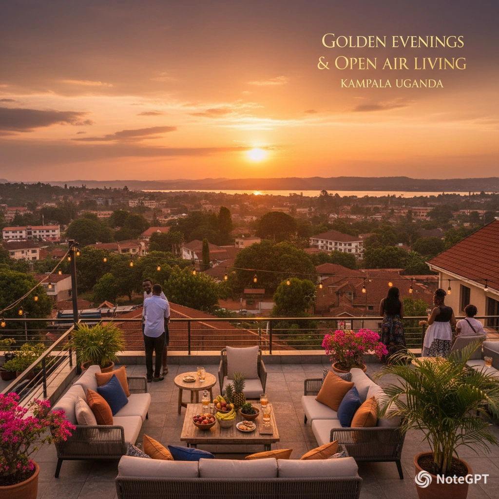 Golden hour on the rooftop terrace